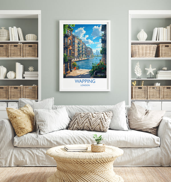 Wapping Travel Poster, Travel Print of Wapping,London Poster, Wapping Art Gift, London Art Lovers UK Travel Gift