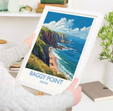 Baggy Point Travel Poster Wall Art, Travel Print of Baggy Point,England, Devon Art Lovers Gift, Travel Art Gift NQ Media Designs