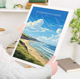 Putsborough Sands Travel Poster Wall Art, Travel Print of Putsborough Sands,England, Devon Art Lovers Gift, Travel Art Gift NQ Media Designs