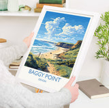 Baggy Point Travel Print Wall Art, Travel Poster of Baggy Point,England, Devon Art Lovers Gift, Travel Art Gift NQ Media Designs