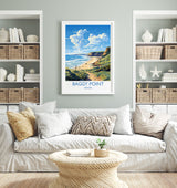 Baggy Point Travel Print Wall Art, Travel Poster of Baggy Point,England, Devon Art Lovers Gift, Travel Art Gift NQ Media Designs