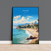 Malibu Travel Poster, Travel Print of Malibu, California, Malibu Art Lovers Gift, USA Gift, Wall Art Print NQ Media Designs