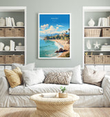 Malibu Travel Poster, Travel Print of Malibu, California, Malibu Art Lovers Gift, USA Gift, Wall Art Print NQ Media Designs