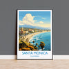 Santa Monica Travel Print, Travel Poster of Santa Monica, California, Santa Monica Art Lovers Gift, USA Gift, Wall Art Print