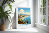 Santa Monica Travel Print, Travel Poster of Santa Monica, California, Santa Monica Art Lovers Gift, USA Gift, Wall Art Print NQ Media Designs