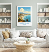 Santa Monica Travel Print, Travel Poster of Santa Monica, California, Santa Monica Art Lovers Gift, USA Gift, Wall Art Print NQ Media Designs
