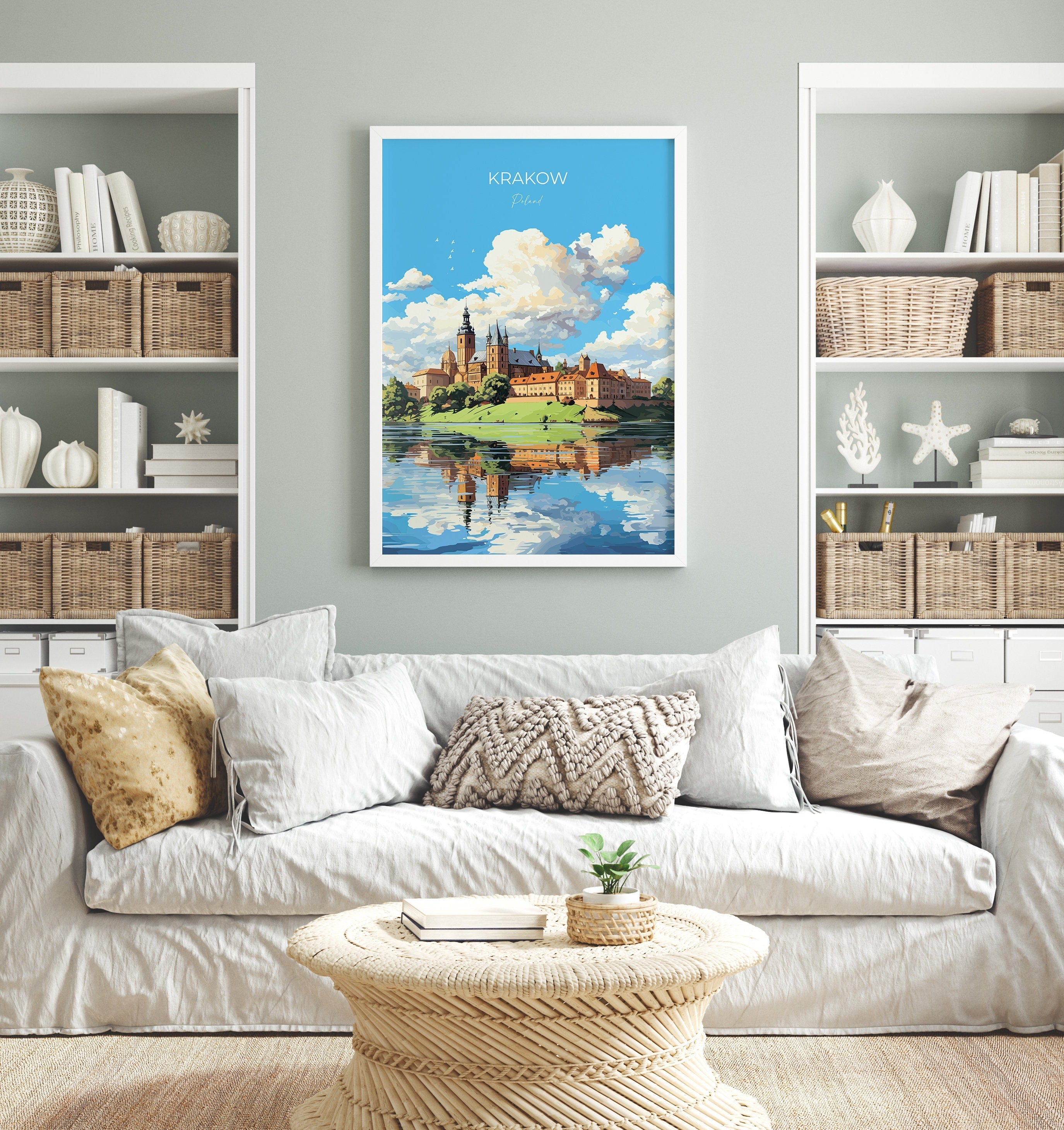 Krakow Travel Print, Travel Poster of Krakow, Poland Poster, Krakow Art Gift, Poland Art Lovers Travel Gift NQ Media Designs