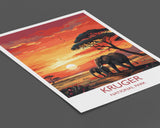 Kruger Travel Print, Travel Poster of Kruger, Kruger Sunset Art Lovers Gift, South Africa Art Gift, Wall Art Print NQ Media Designs