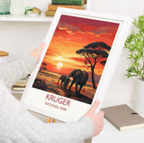 Kruger Travel Print, Travel Poster of Kruger, Kruger Sunset Art Lovers Gift, South Africa Art Gift, Wall Art Print NQ Media Designs
