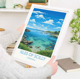 Isles of Scilly Travel Poster, Travel Print of Isles of Scilly, England, Cornwall Art, Isles of Scilly Art Lovers Gift, Wall Art Print NQ Media Designs