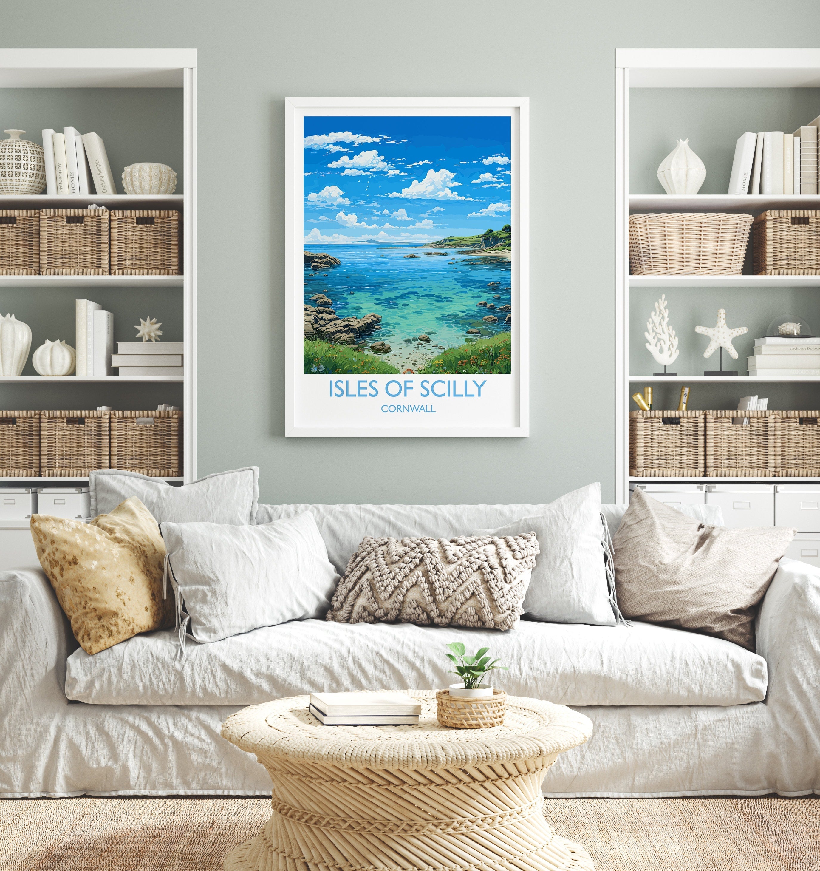 Isles of Scilly Travel Poster, Travel Print of Isles of Scilly, England, Cornwall Art, Isles of Scilly Art Lovers Gift, Wall Art Print NQ Media Designs