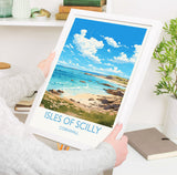 Isles of Scilly Travel Print, Travel Poster of Isles of Scilly, England, Cornwall Art, Isles of Scilly Art Lovers Gift, Wall Art Print NQ Media Designs
