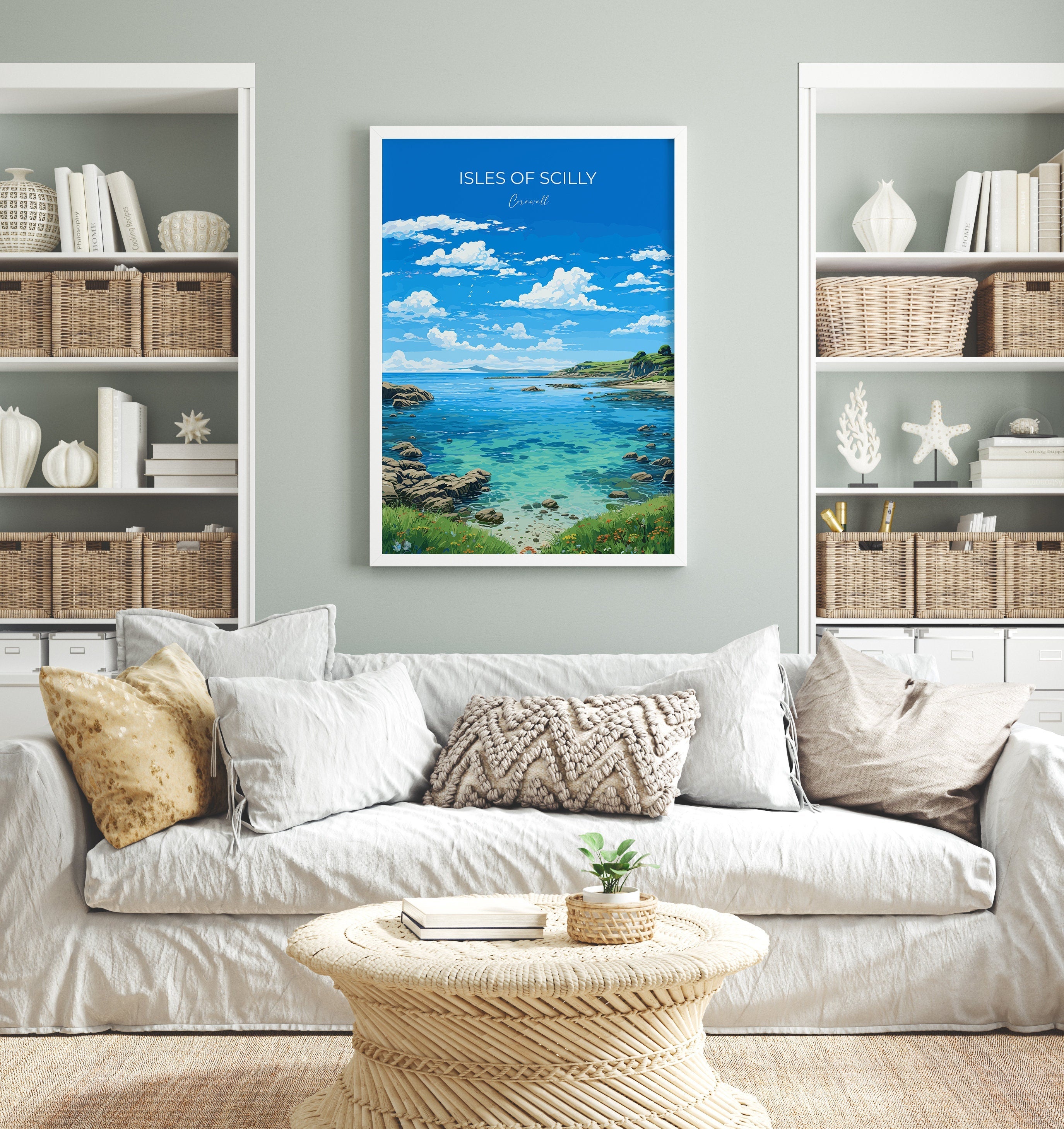 Isles of Scilly Travel Print, Travel Poster of Isles of Scilly, England, Cornwall Art, Isles of Scilly Art Lovers Gift, Wall Art Print NQ Media Designs