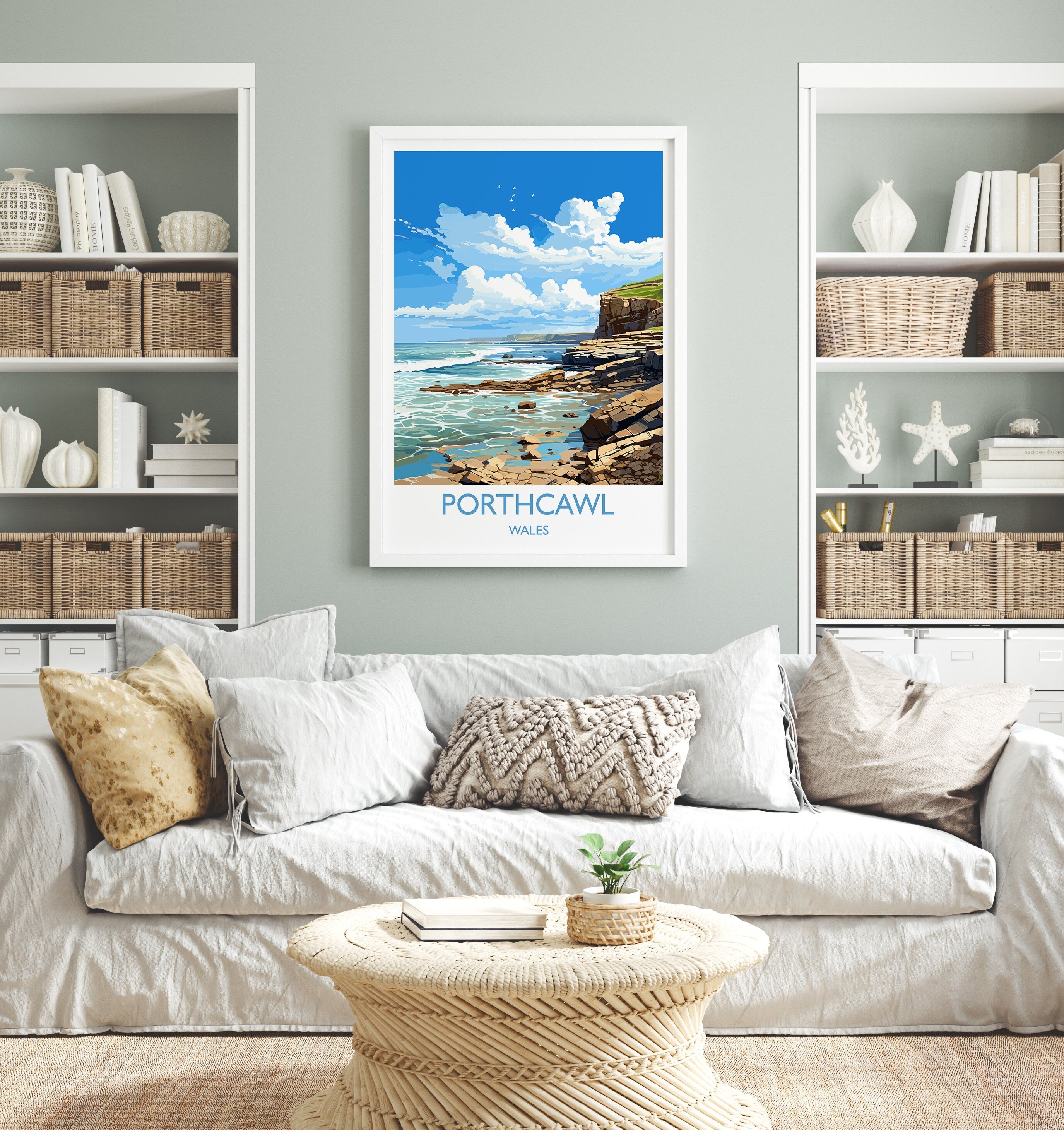 Porthcawl Travel Print Wall Art, Porthcawl Travel Poster, Wales, Welsh Art, Porthcawl Art lovers Gift, Wall Art Print NQ Media Designs