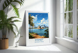 Sydney Travel Poster, Travel Print of Sydney, New South Wales Art, Australia Art Lovers Gift, Sydney Wall Art NQ Media Designs