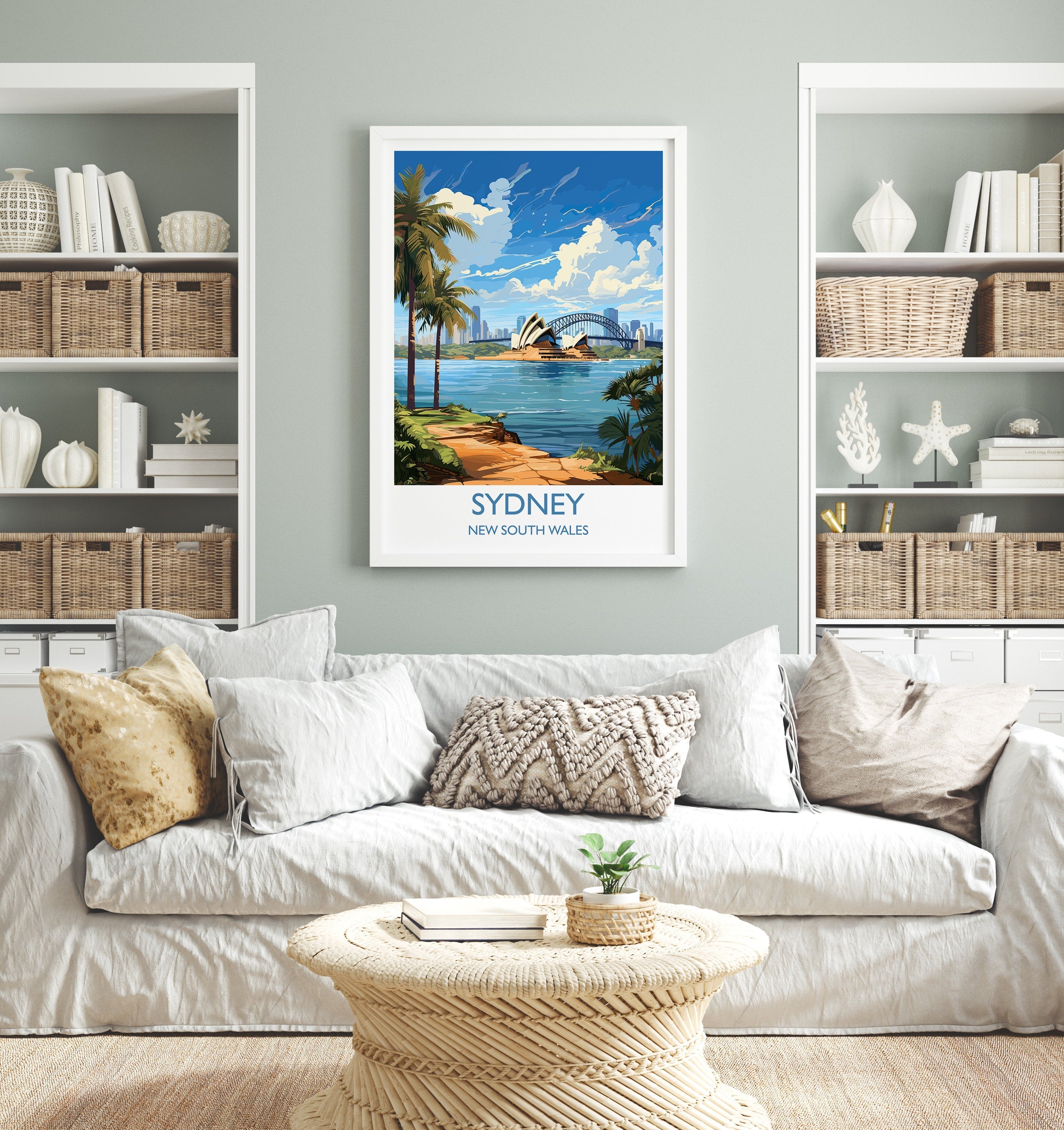 Sydney Travel Poster, Travel Print of Sydney, New South Wales Art, Australia Art Lovers Gift, Sydney Wall Art NQ Media Designs
