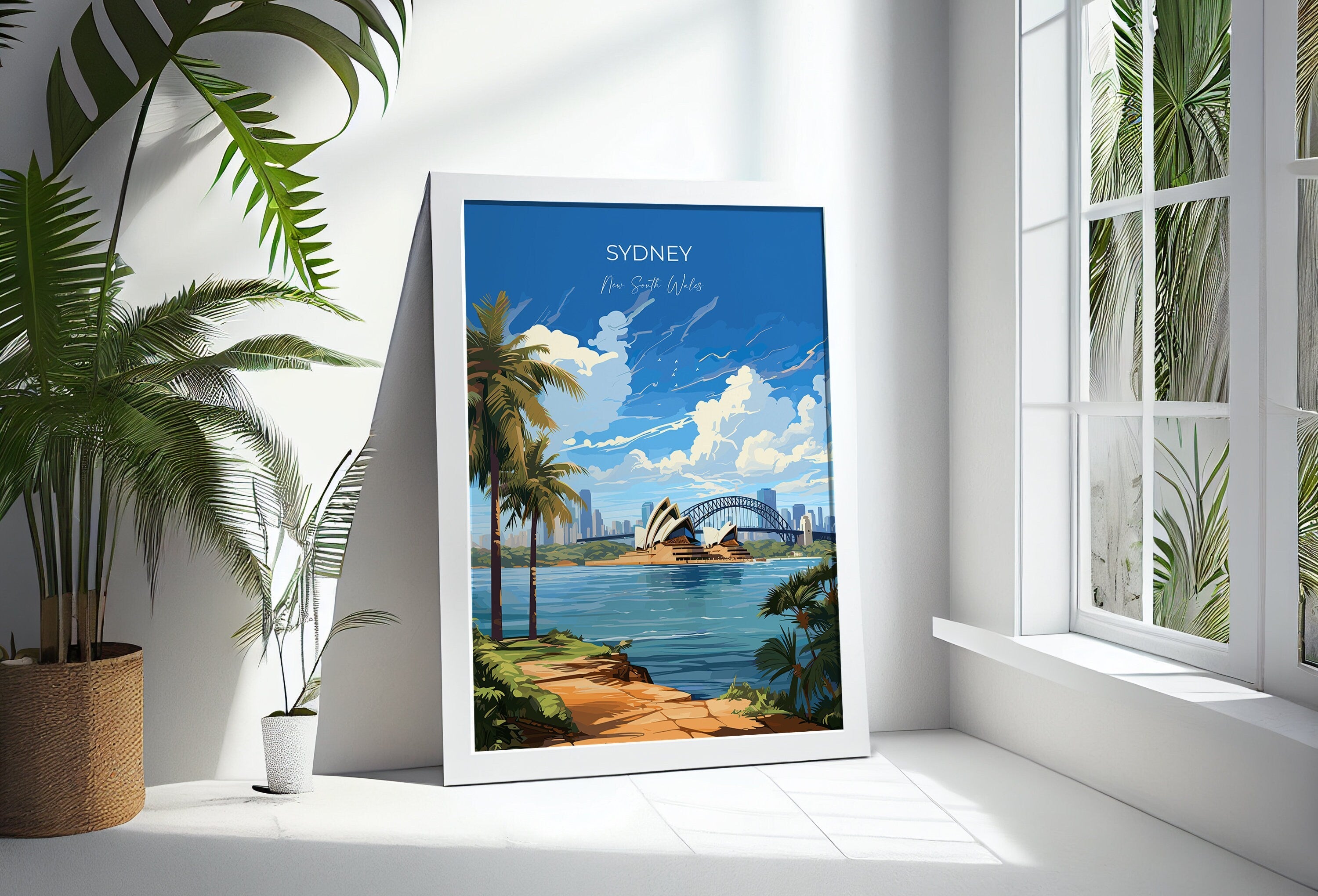 Sydney Travel Print Wall Art, Travel Poster of Sydney, New South Wales Art, Australia Art Lovers Gift, Sydney Travel Art Gift NQ Media Designs