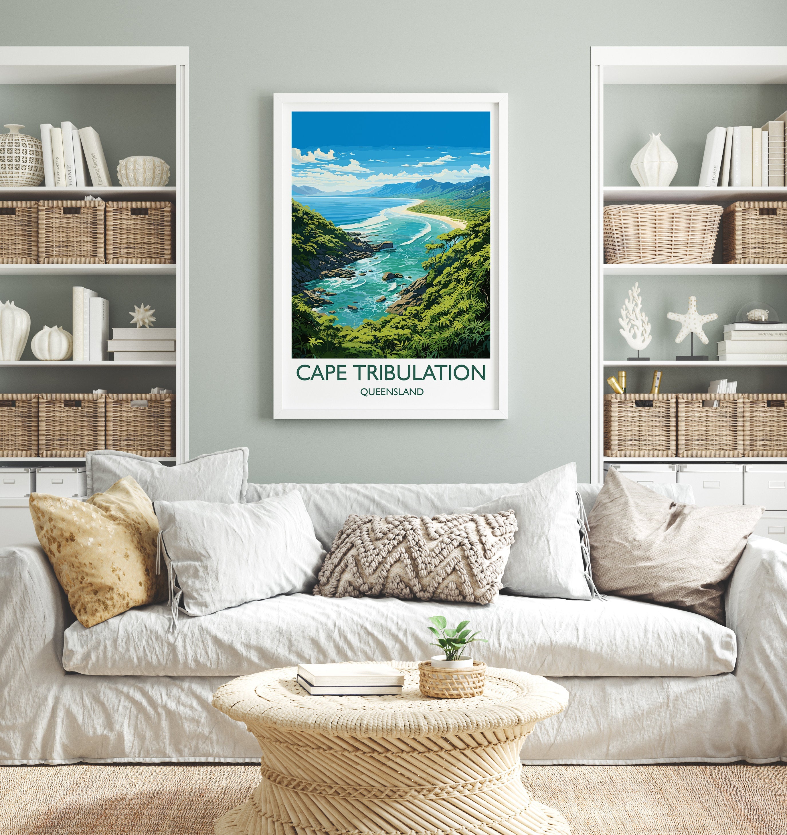 Cape Tribulation Travel Poster, Travel Print of Cape Tribulation, Queensland Art, Australia Art Lovers Gift, Cape Tribulation Wall Art NQ Media Designs