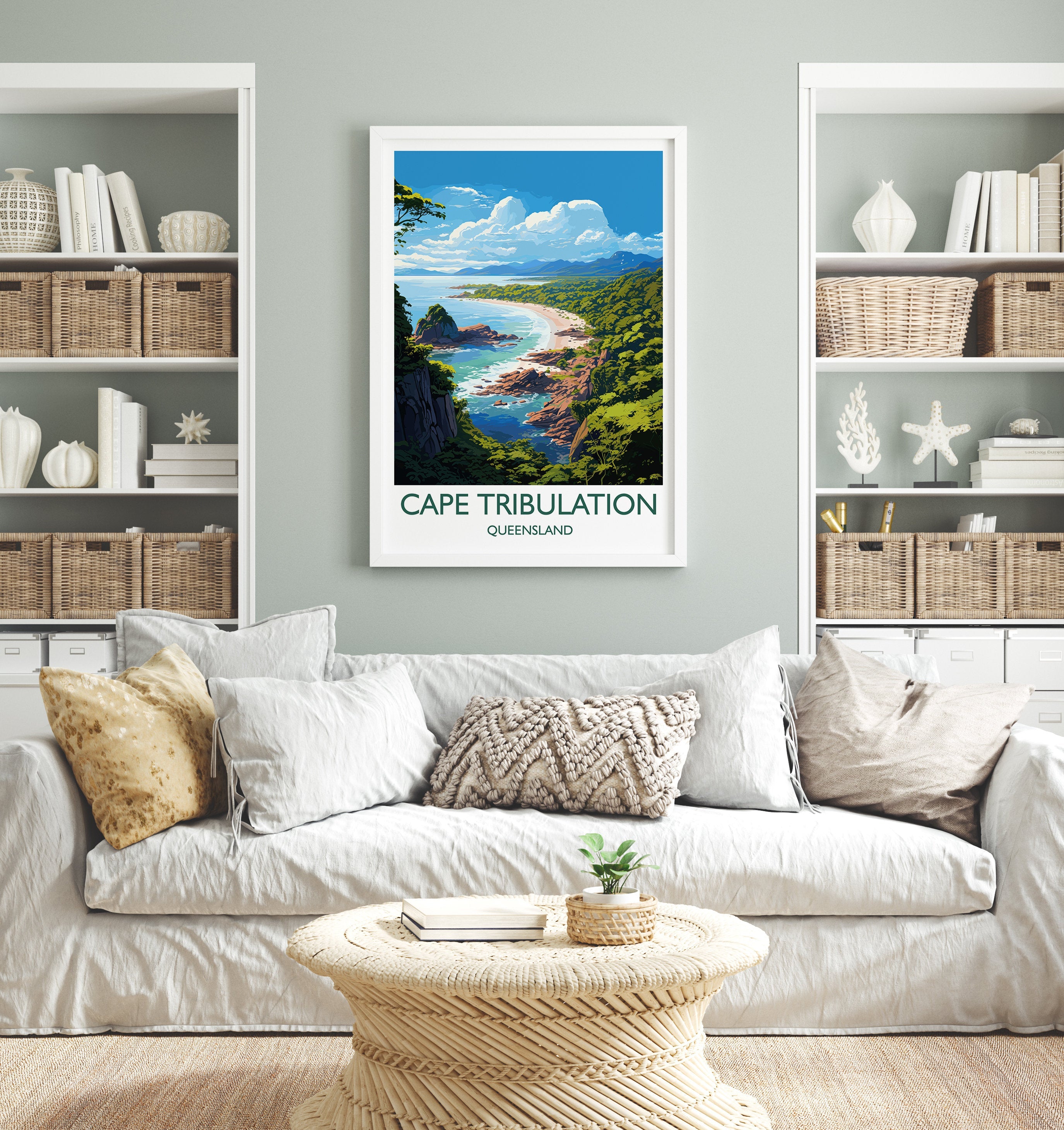 Cape Tribulation Travel Print, Travel Poster of Cape Tribulation, Queensland Art, Australia Art Lovers Gift, Cape Tribulation Wall Art NQ Media Designs