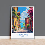 Sirmione Travel Poster Wall Art, Travel Print of Lake Garda, Sirmione Art Lovers Gift, Italy, Italian Lakes Art Gift NQ Media Designs