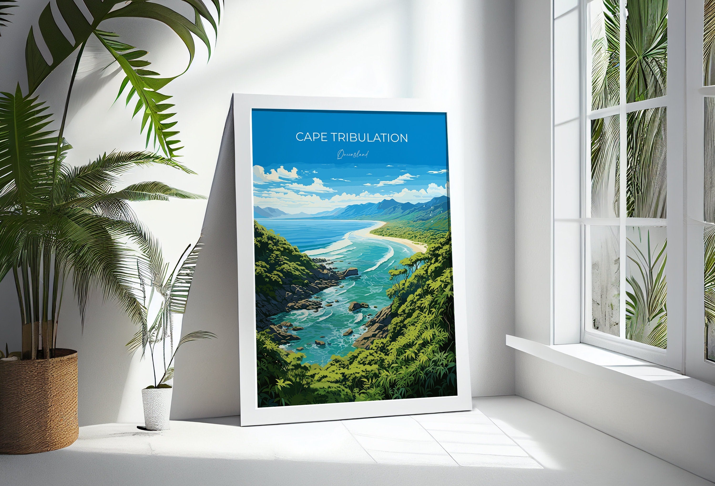 Cape Tribulation Travel Print, Travel Poster of Cape Tribulation, Queensland Art, Australia Art Lovers Gift, Cape Tribulation Wall Art NQ Media Designs