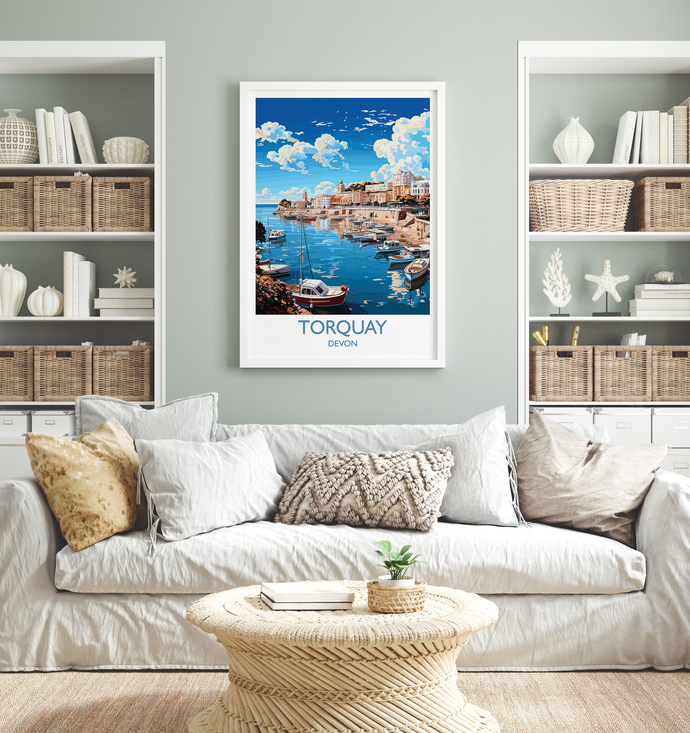 Torquay Print Wall Art, Travel Poster of Torquay, England, Devon Art Gift, Torquay Art Lovers Gift, England Wall Art Print NQ Media Designs