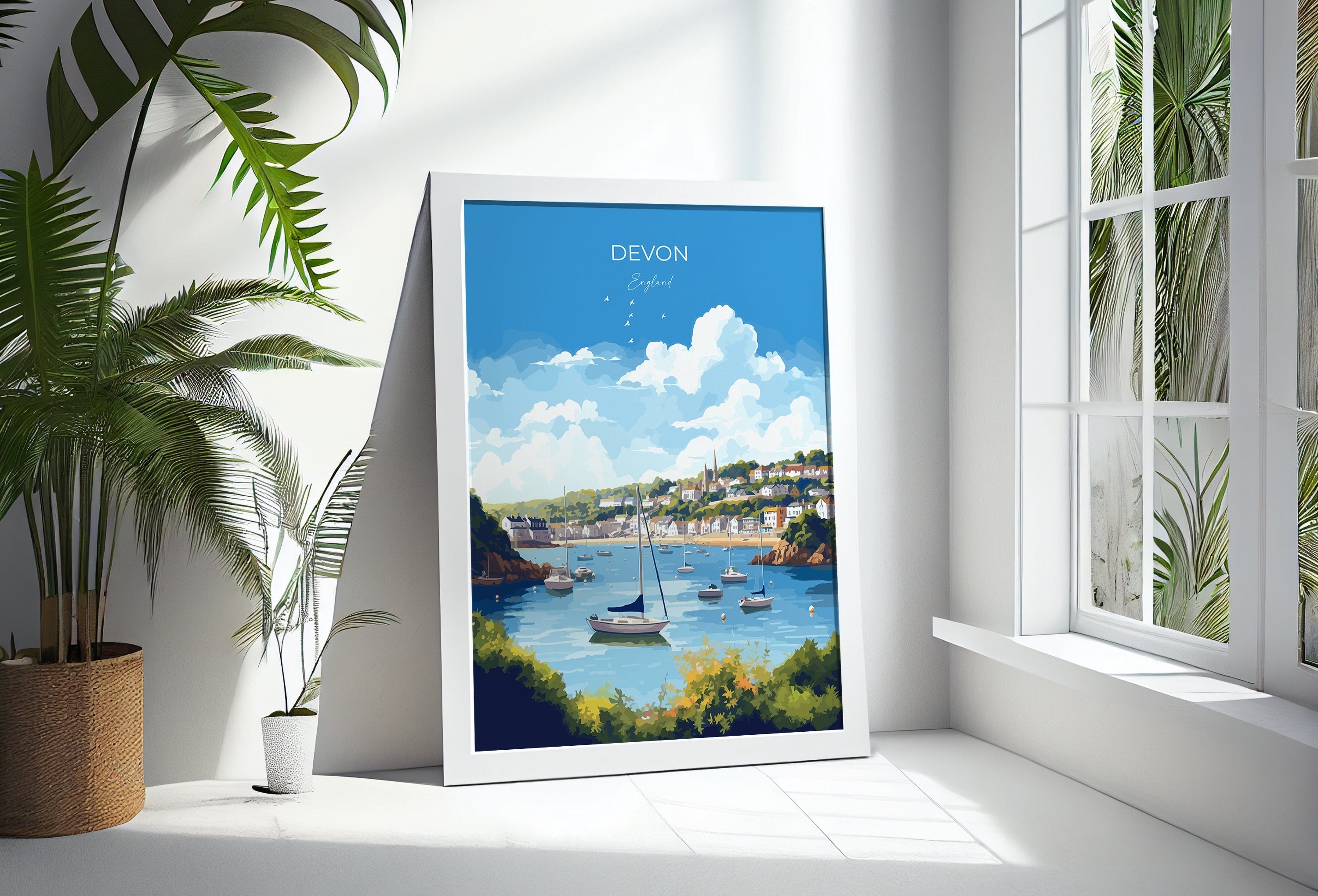 Devon Print Wall Art, Travel Poster of Devon, England, Devon Art Lovers Gift, England Wall Art Print NQ Media Designs