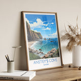 Ansteys Cove Print Wall Art, Travel Poster of Ansteys Cove, England, Devon Art Gift, Ansteys Cove Art Lovers Gift, England Wall Art Print NQ Media Designs