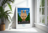 Reims Travel Print, Travel Poster of Reims, France, Reims Art Lovers Gift, France City Wall Art Print NQ Media Designs