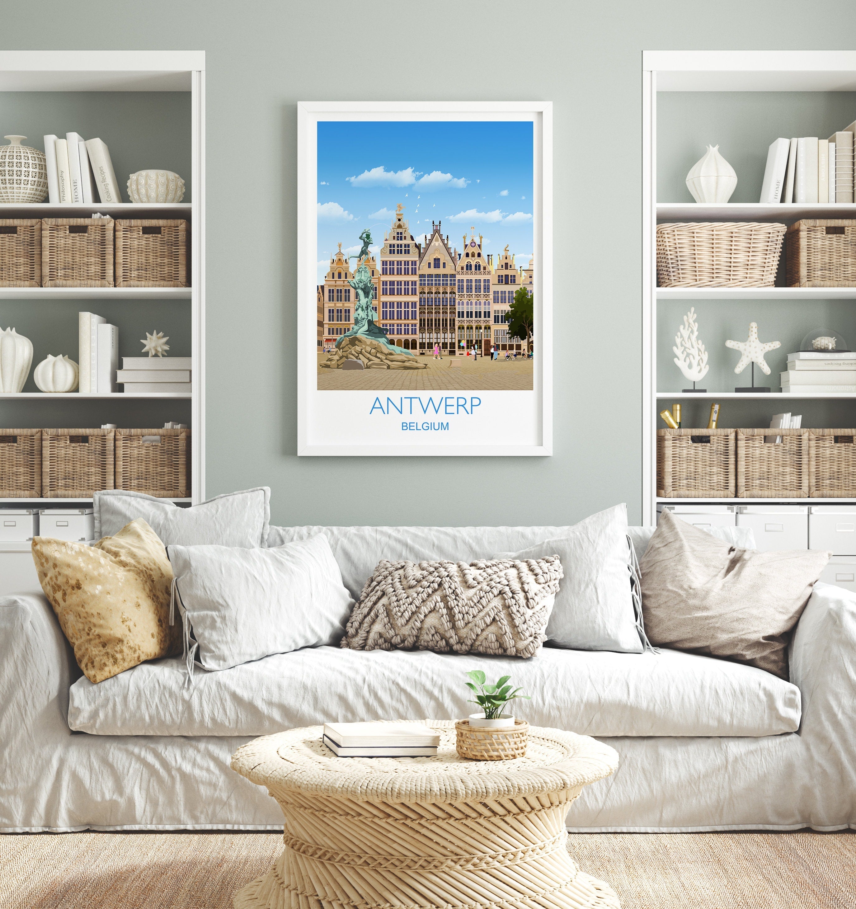 Antwerp Travel Print, Travel Poster of Antwerp , Belgium, Antwerp Art Lovers Gift, Belgium City Wall Art Print NQ Media Designs