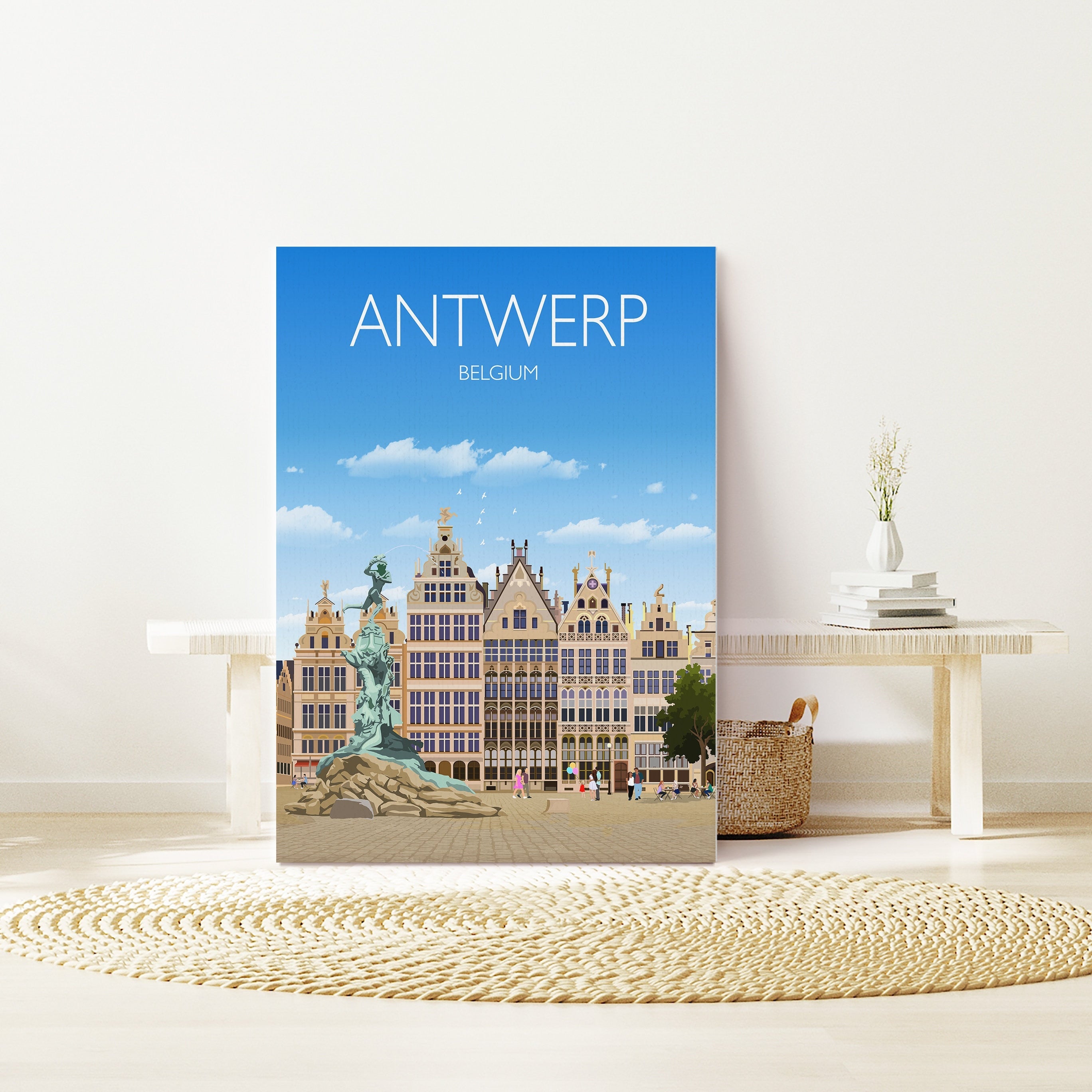 Antwerp Travel Poster, Travel Print of Antwerp , Belgium, Antwerp Art Lovers Gift, Belgium City Wall Art Print NQ Media Designs