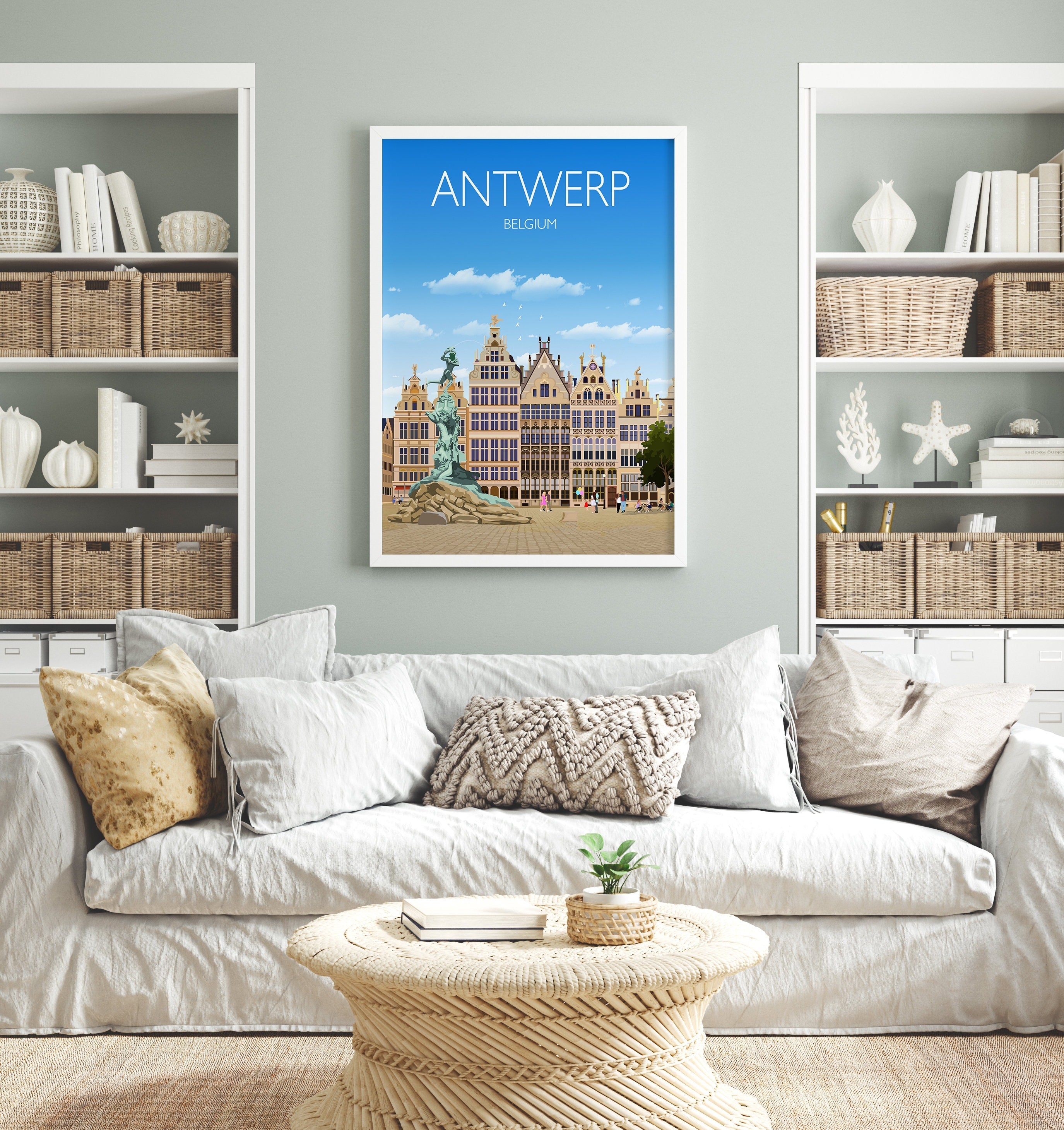 Antwerp Travel Poster, Travel Print of Antwerp , Belgium, Antwerp Art Lovers Gift, Belgium City Wall Art Print NQ Media Designs