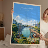 Charlestown Travel Poster, Travel Print of Charlestown, England, Cornwall Art, Charlestown Art Lovers Gift, Wall Art Print NQ Media Designs