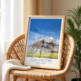 Chichester Horse Racing Poster – Elegant Goodwood Race Day Print, West Sussex Countryside, Vintage British Sporting Art NQ Media Designs