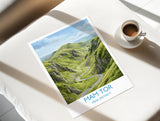 Mam Tor Travel Poster, Peak District Wall Art, Derbyshire Landscape Print, Great Ridge Illustration, UK Nature Decor, Peak District Gift NQ Media Designs