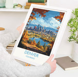 Denver Travel Poster Wall Art, Travel Print of Denver, Colorado, USA, Denver Art Lovers Gift NQ Media Designs
