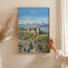 Stirling Castle Scotland Travel Print, Scottish Highlands Wall Art, Stirling City Landscape Poster, Historic Castle Illustration, UK Decor
