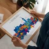 Edinburgh Travel Poster Skyline Wall Art Landscape, Travel Print of Edinburgh, Edinburgh Art Lovers Gift,Scotland Horizontal Art Gift NQ Media Designs