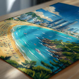 Busan Travel Poster, South Korea Wall Art, Haeundae Beach Print, Coastal Skyline Poster, Busan Gift