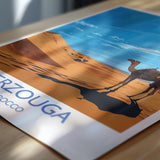 Merzouga Travel Print Wall Art, Travel Poster of Merzouga, Merzouga Art Lovers Gift, Morocco Desert Wall Art NQ Media Designs