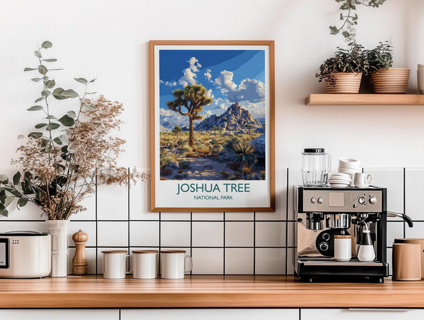 Joshua Tree National Park Travel Poster Wall Art, Travel Print of Joshua Tree, National Park Art Lovers Gift, California, USA, Wall Art Gift