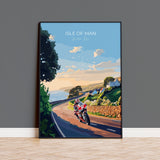 Isle of Man Print Motorbike Wall Art, Travel Poster of Isle of Man, Motorbike TT Racing Art, Isle of Man Art Gift,British Isles Wall Art NQ Media Designs