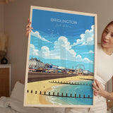 Bridlington Travel Poster, Travel Print of Bridlington, Yorkshire Gift, England, North Yorkshire Art, Bridlington Gift, Wall Art Print NQ Media Designs