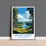 Kielder Forest Travel Print, Travel Poster of Kielder Forest, Kielder Water Reservoir, Kielder Forest Art, Northumberland Gift, NQ Media Designs