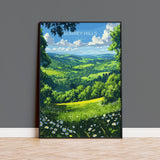 Surrey Hills Travel Print Wall Art, Surrey Hills Travel Poster, English Countryside Art Gift, Wall Art Print NQ Media Designs