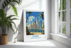 Dubai Travel Print, Travel Poster of Dubai, Dubai Marina Art lovers Gift, UAE Wall Art Gift