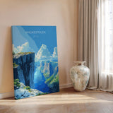 Preikestolen Travel Poster, Travel Print of Fjords, Norway Poster, Preikestolen Art Gift, Norway Art Lovers Travel Gift NQ Media Designs