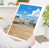 Tenby Travel Print Wall Art, Tenby Travel Poster, Wales, Pembrokeshire Coast, Welsh Art Gift, Wall Art Print NQ Media Designs