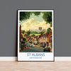 St Albans Travel Poster Wall Art, Travel Print of St Albans, Hertfordshire, England, English Cathedral City Gift