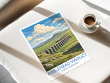 Ribblehead Viaduct Print, Yorkshire Dales Wall Art with Border, Settle Carlisle Railway Poster, England Travel Print, Ribblehead Gift